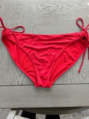 Athleta”Not So String” Tie-Side Bikini Bottom XL Red